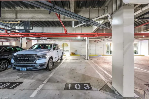 a view of parking garage