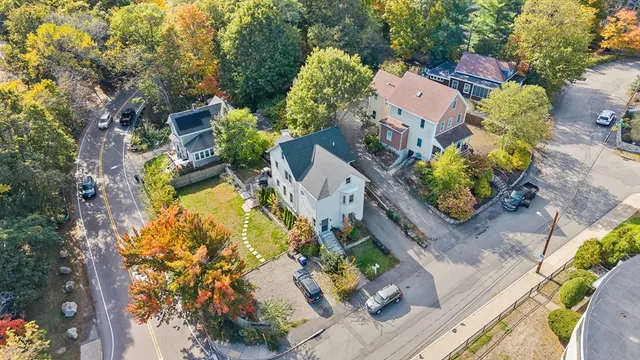 an aerial view of multiple house