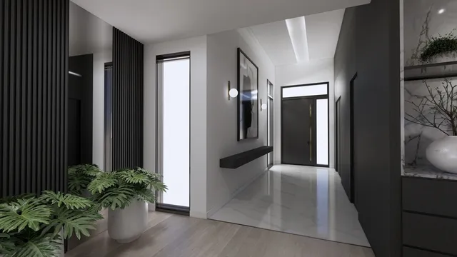 a view of entryway with livingroom and furniture