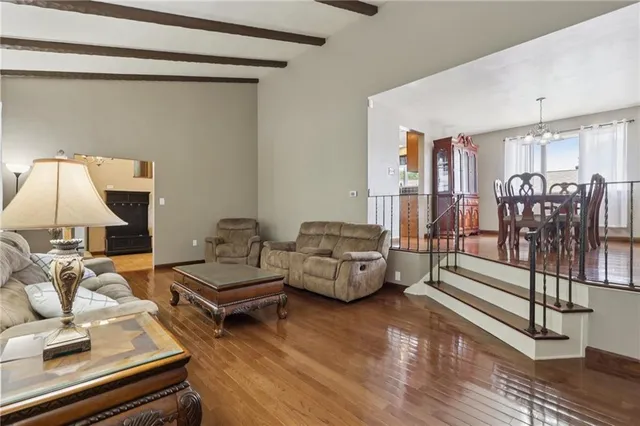 a living room with furniture