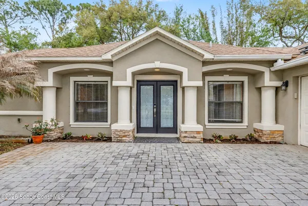 a front view of a house