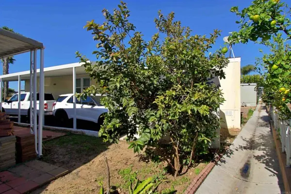 a view of a livingroom with furniture and car parked