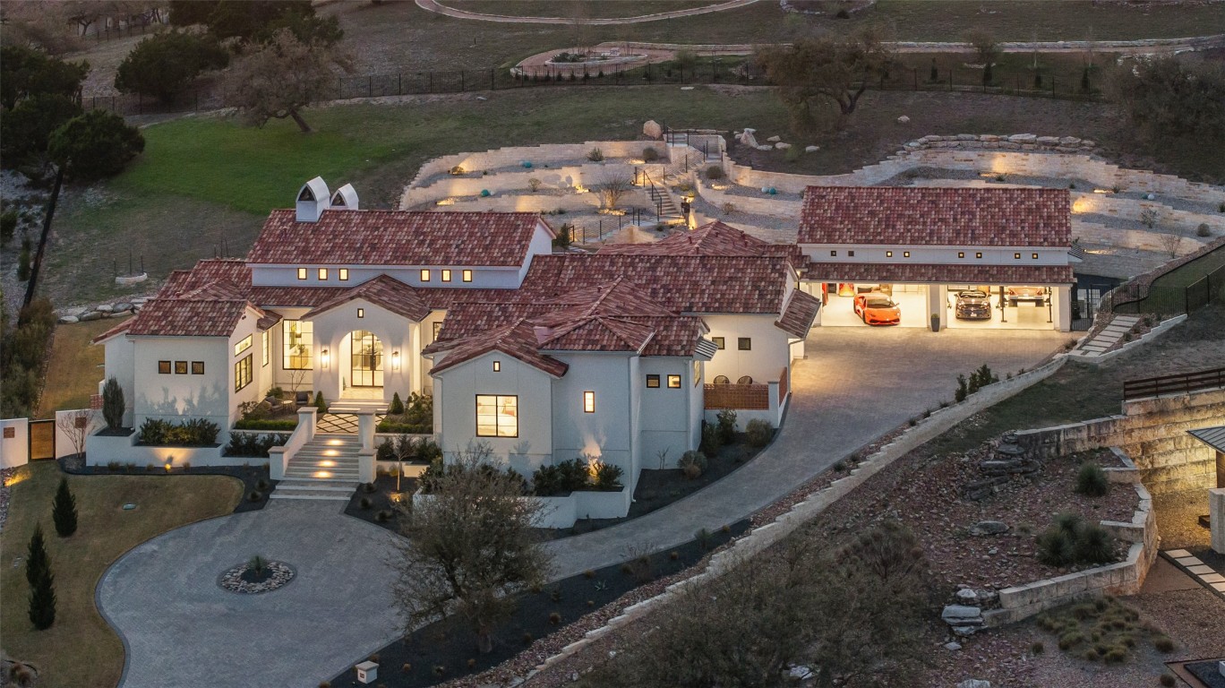 an aerial view of a house
