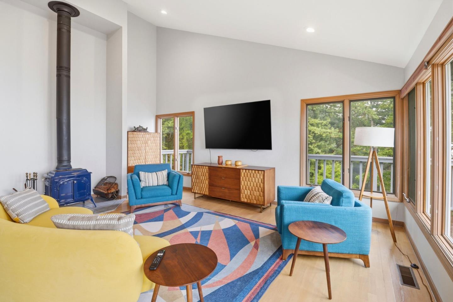 255 Allen Road Woodside, CA 94062 - Photo 14 of 42 a living room with furniture and a flat screen tv