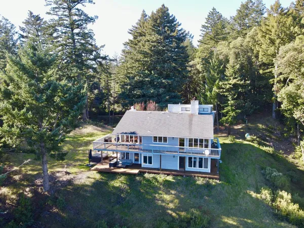 an aerial view of a house