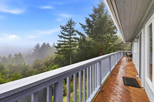 a view of porch with seating space