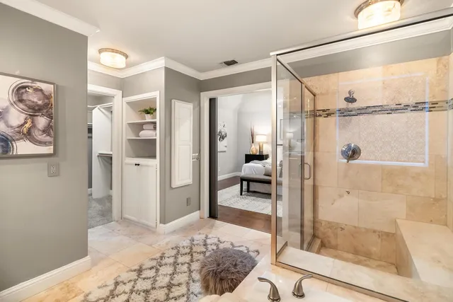 a building outdoor space with patio furniture