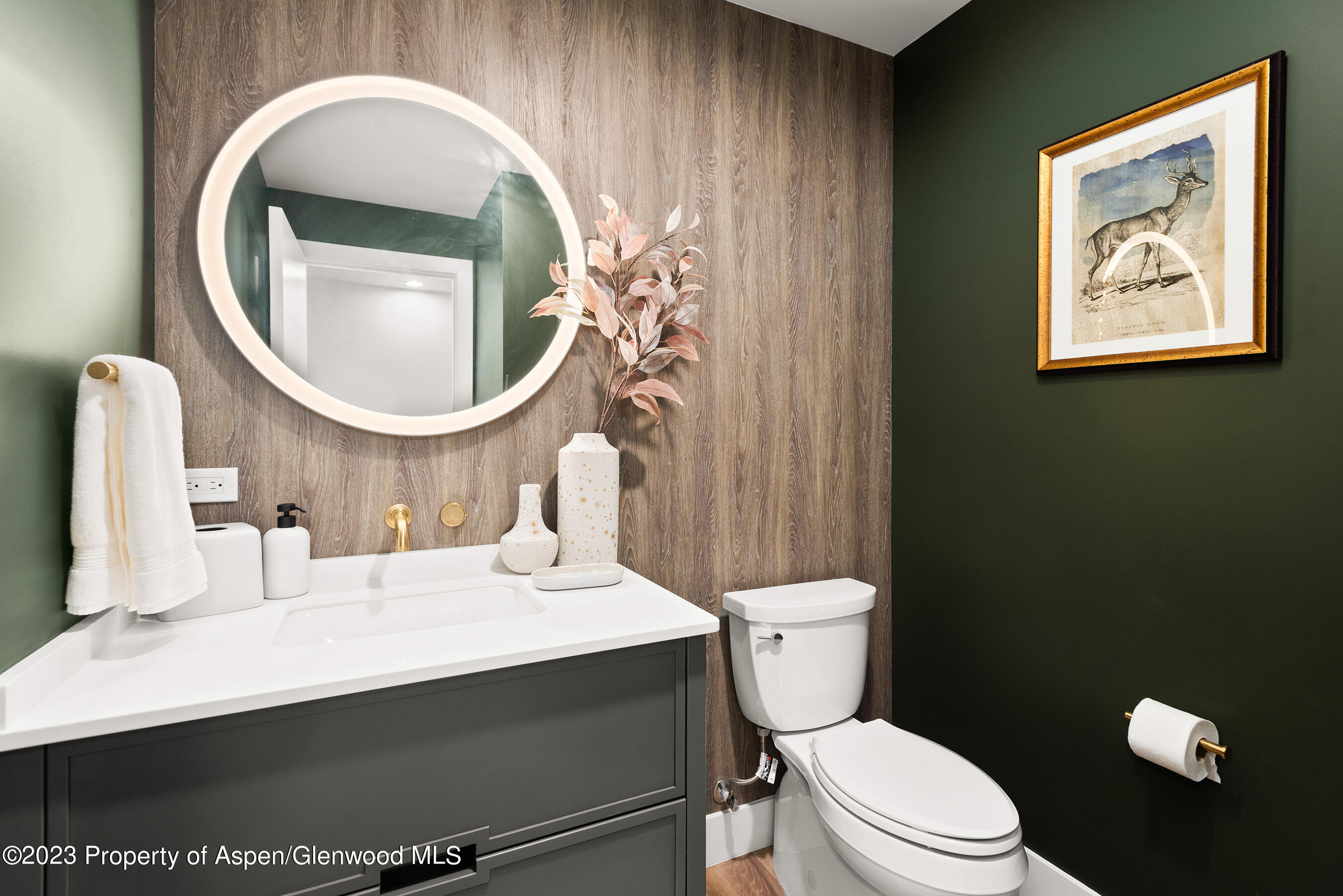 22842 Two Rivers Road, Unit 100 Basalt, CO 81621 - Photo 11 of 22 a bathroom with a toilet a sink and mirror