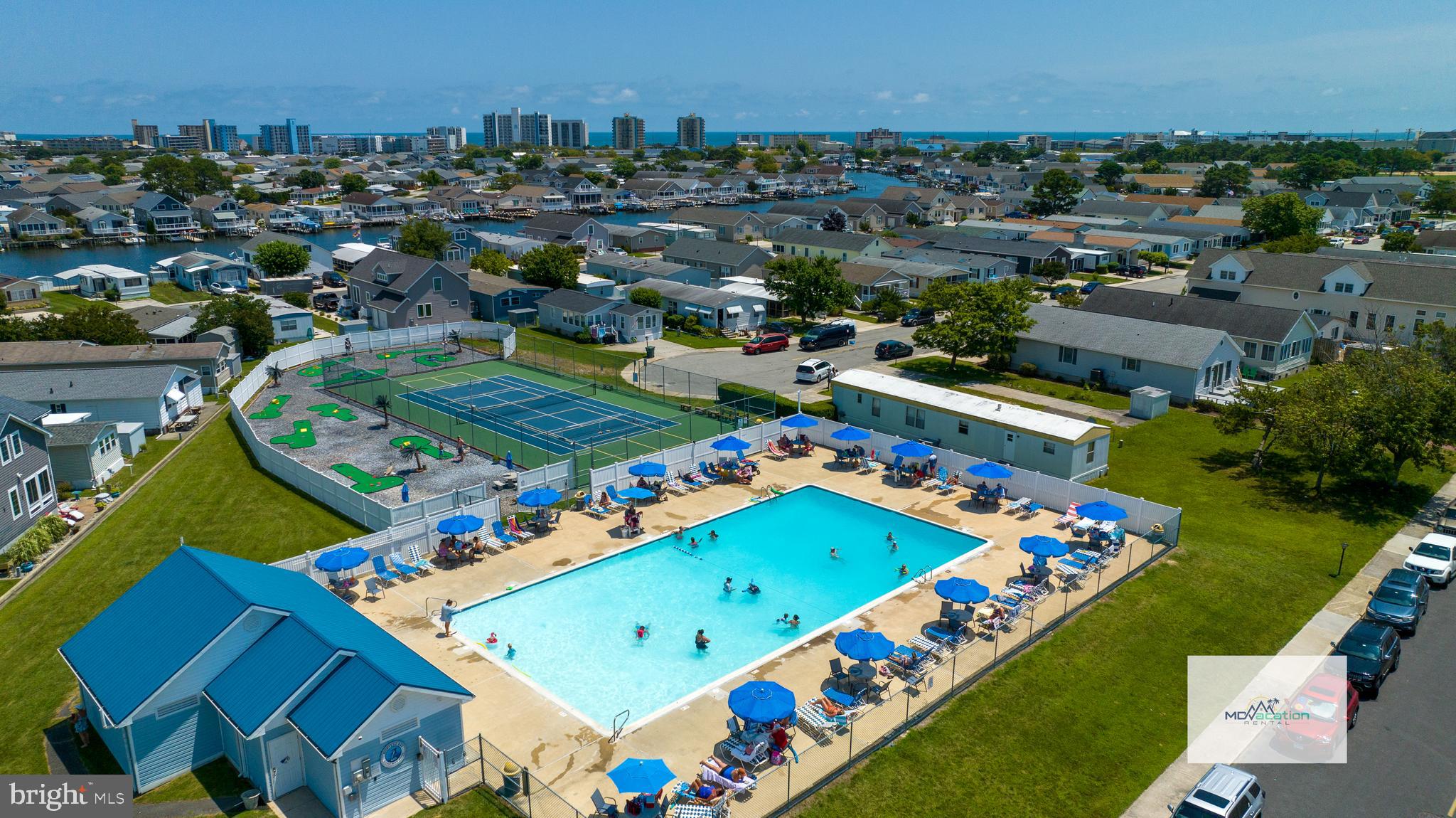 13324 Nantucket Road Ocean City, MD 21842 - Photo 39 of 45 an aerial view of a pool yard an outdoor seating