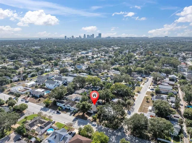 an aerial view of city