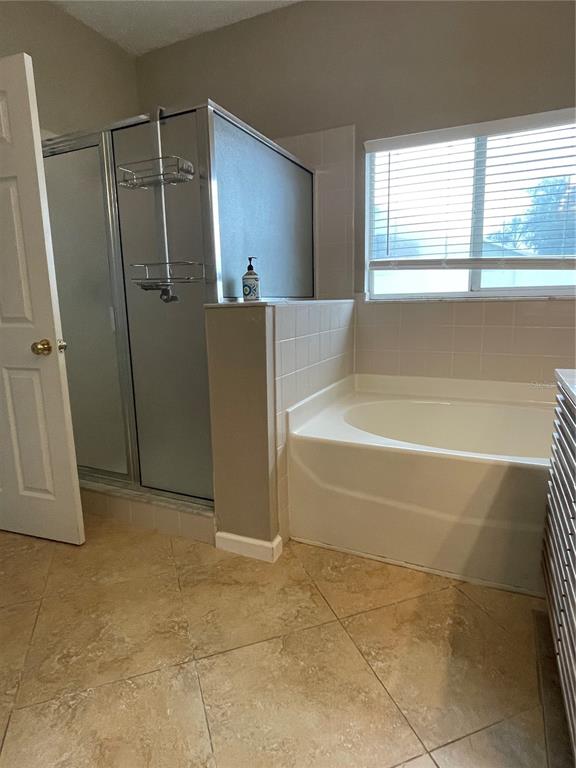 4939 Woodmere Road Land O Lakes, FL 34639 - Photo 24 of 43 a bathroom with a bathtub and a shower