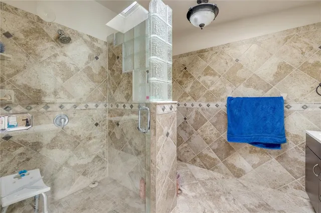 a bathroom with a shower