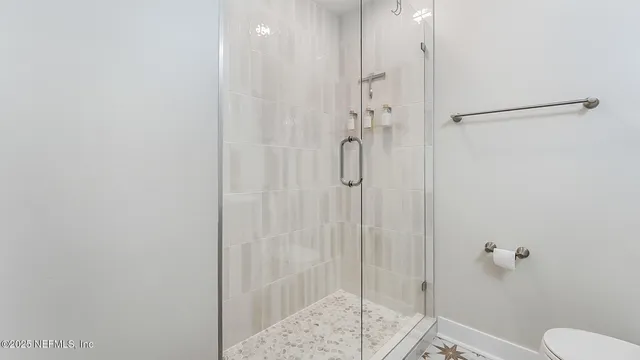 a bathroom with a shower