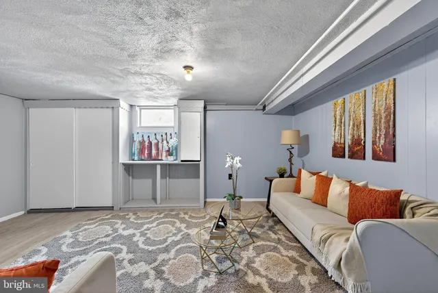 a living room with furniture