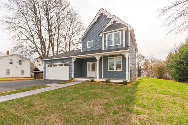 a view of road with large windows