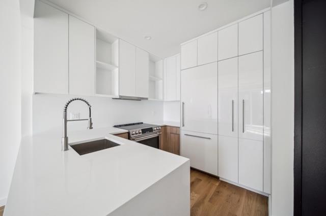 12 Broome Street, Unit 3B Brooklyn, NY 11222 - Photo 6 of 14 a kitchen with a white cabinets and a stove