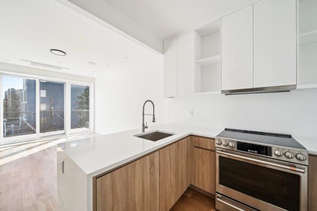 12 Broome Street, Unit 3B Brooklyn, NY 11222 - Photo 7 of 14 a kitchen with a stove and a sink