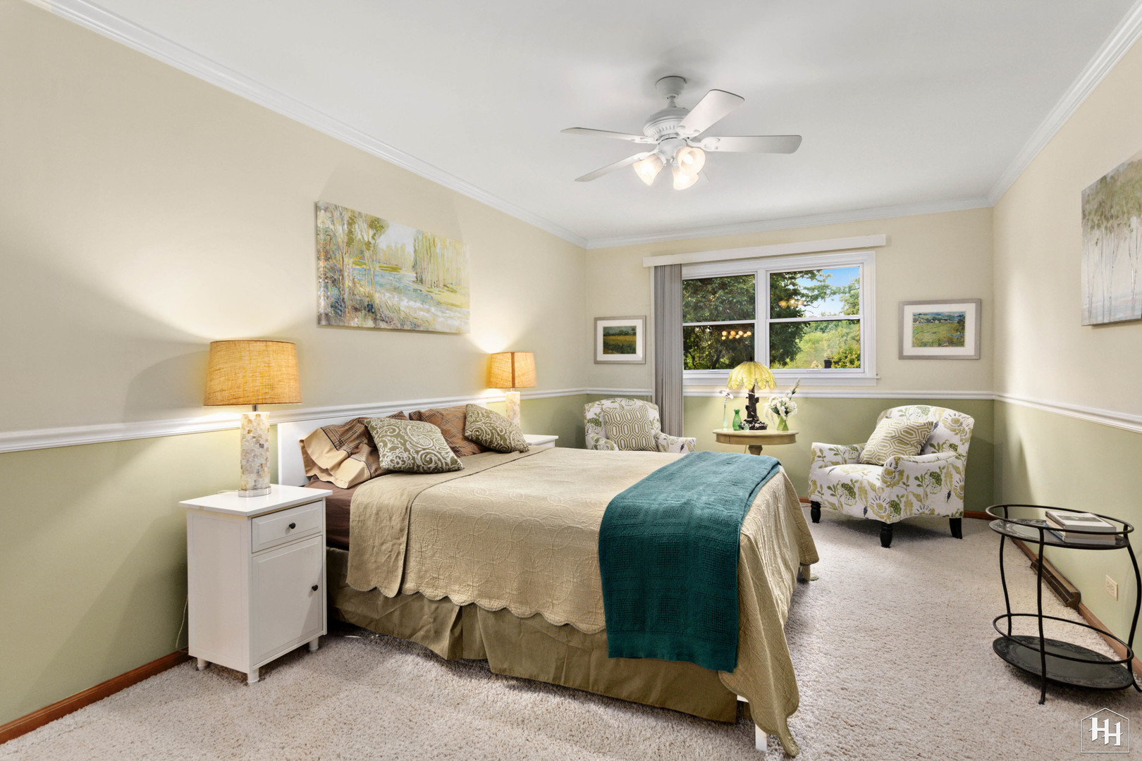 2275 Tara Drive Elgin, IL 60123 - Photo 19 of 33 a bedroom with a bed and a chandelier