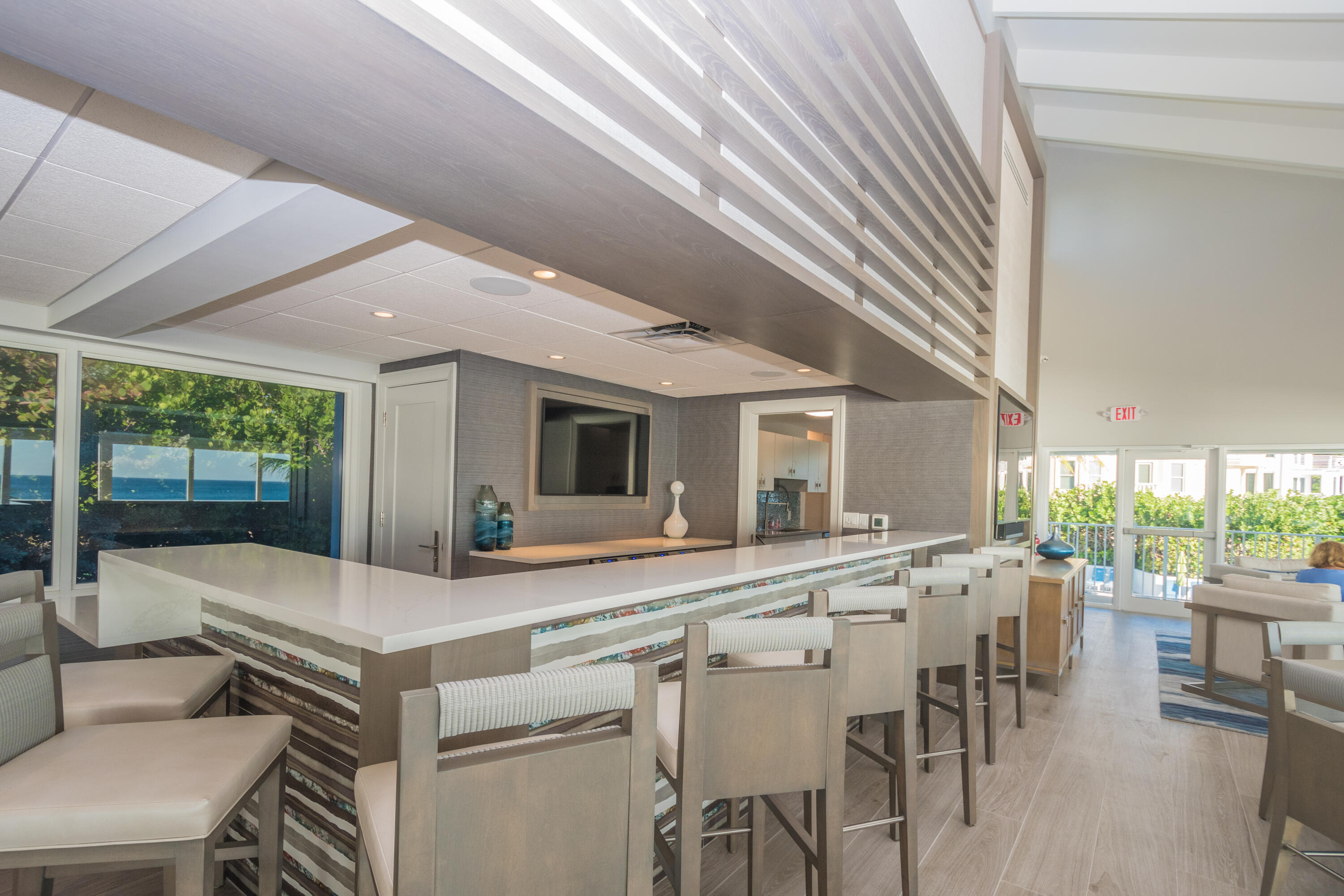 4748 South Ocean Boulevard, Unit 4B Highland Beach, FL 33487 - Photo 49 of 56 a view of a dining room with furniture window and outside view