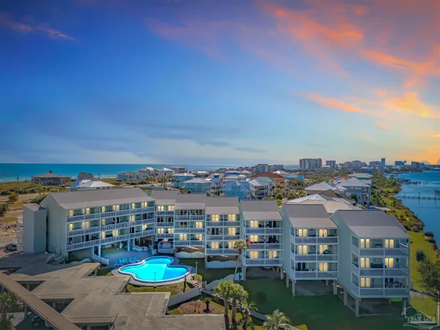 a view of a lake with a city