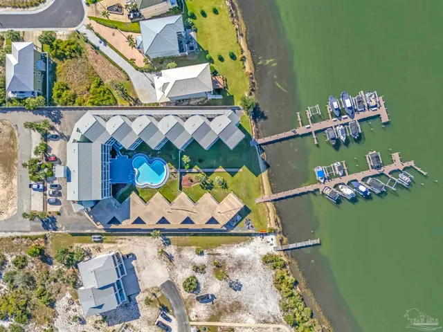 an aerial view of a house