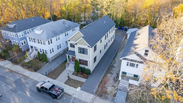 an aerial view of multiple house