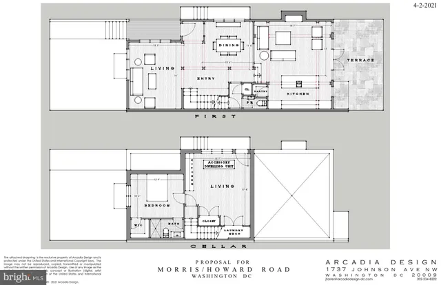 a black and white photo of a living room