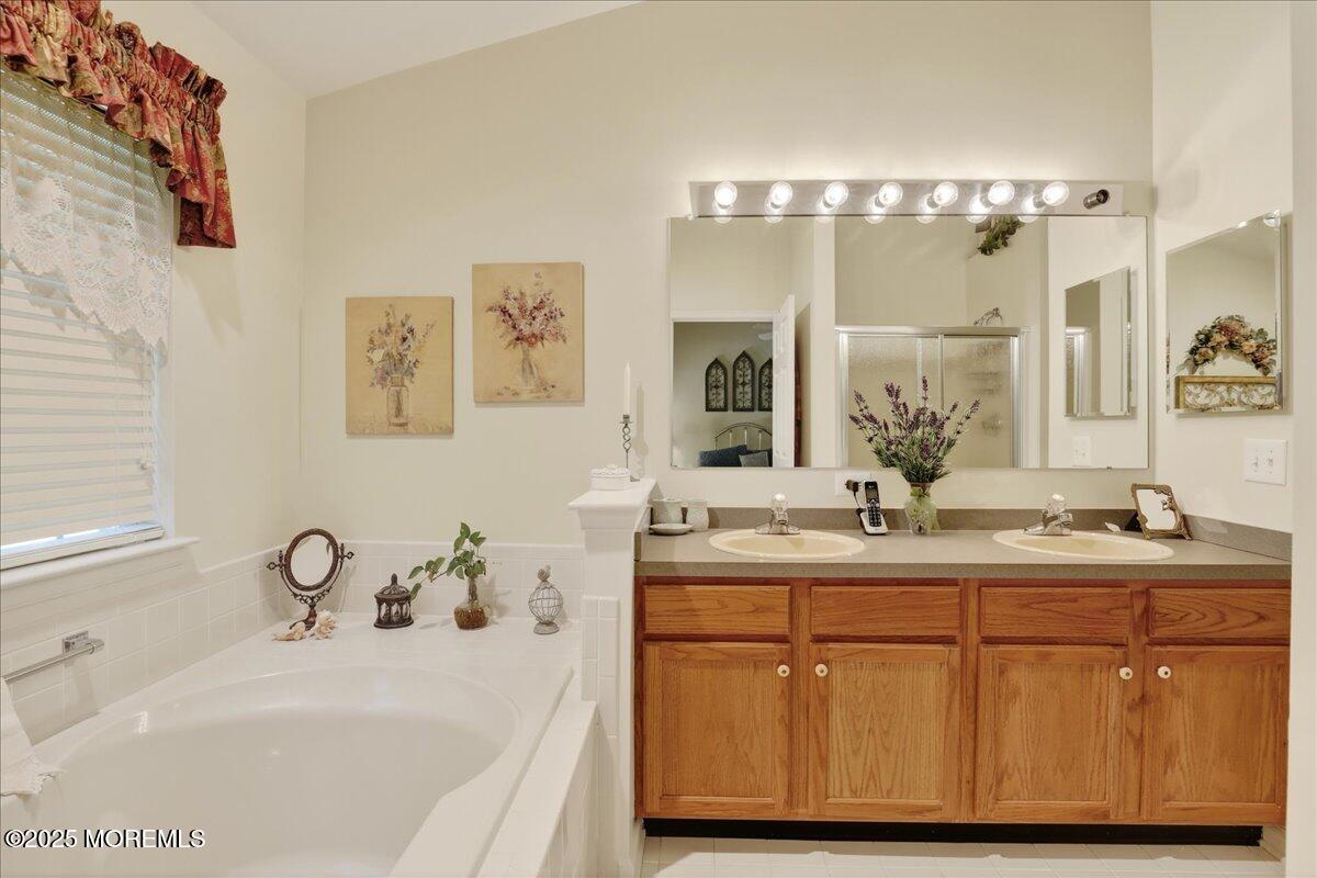 54 Merion Lane Jackson, NJ 08527 - Photo 24 of 46 a bathroom with a sink and a mirror