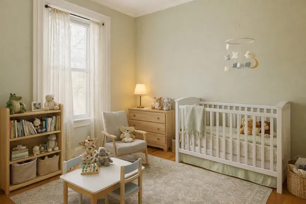 a bedroom with furniture and a window