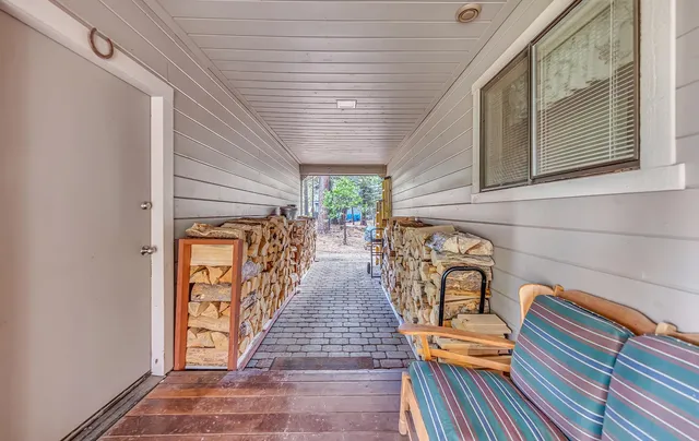 a view of empty room with storage