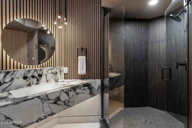 a living room with furniture and a gate