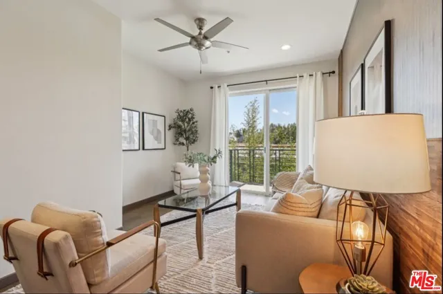 a view of a balcony with city view