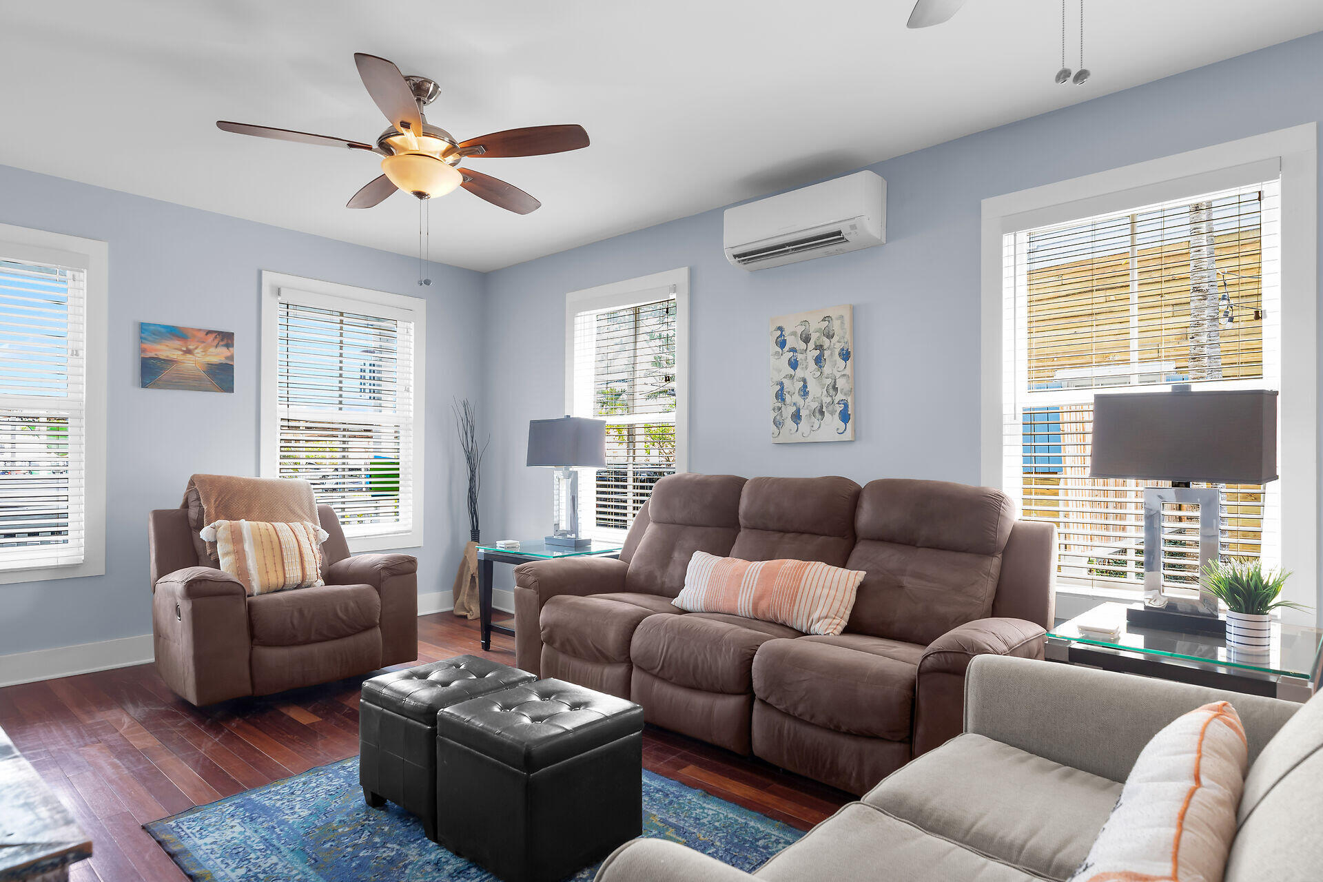 1124 Eaton Street Key West, FL 33040 - Photo 3 of 28 a living room with furniture a large window and a flat screen tv
