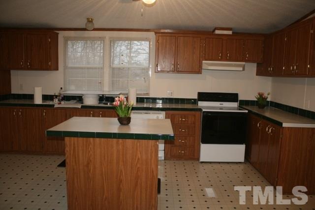 54 Gm Robertson Road Roxboro, NC 27574 - Photo 8 of 17 a kitchen with kitchen island a sink a stove a refrigerator and cabinets