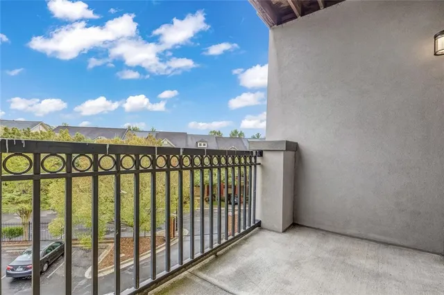 a view of city from a balcony