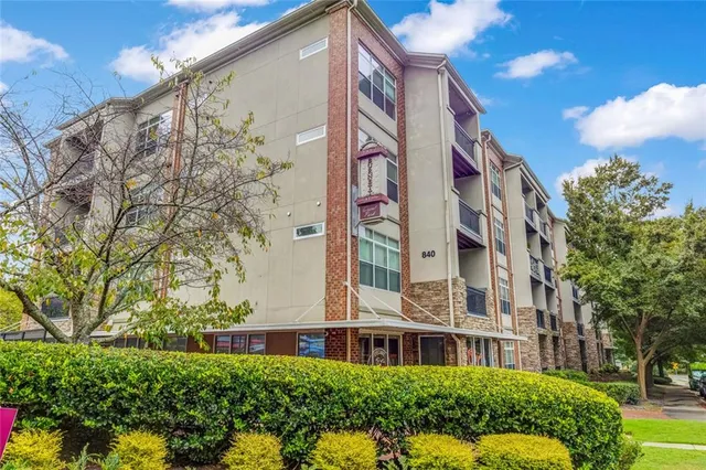 a front view of a building