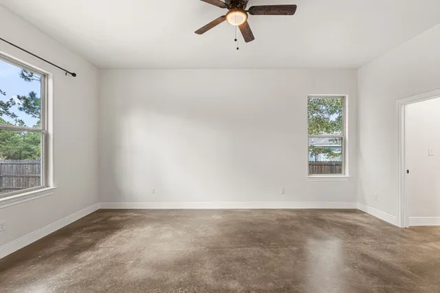 an empty room with a window