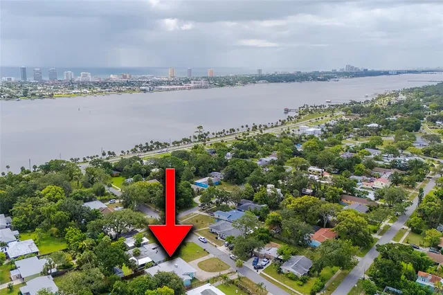 a view of a city with lake