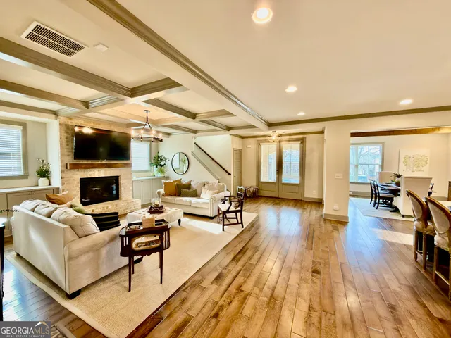 a living room with furniture or fireplace and a flat screen tv