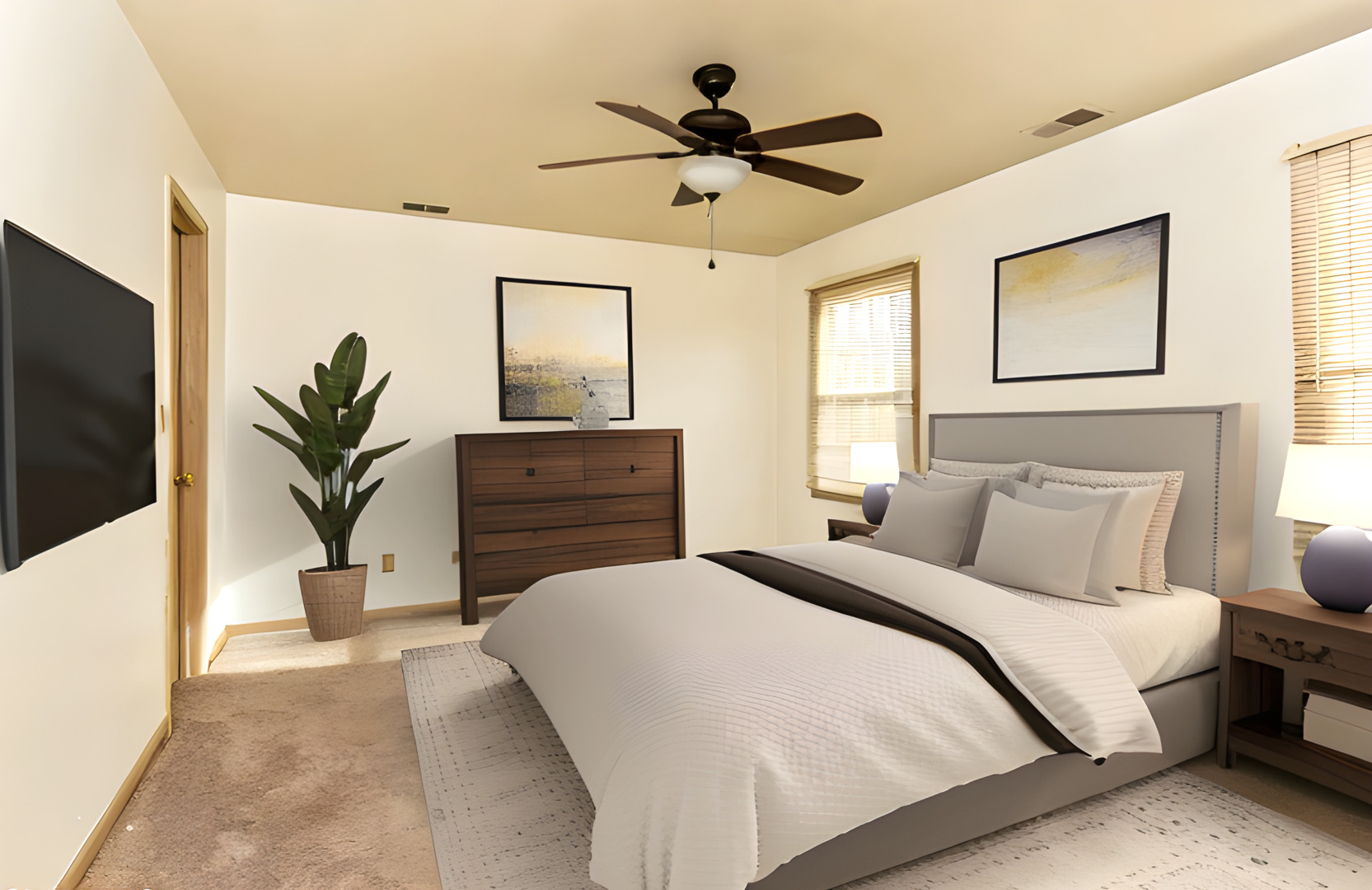 4418 Riverside Drive Plainfield, IL 60586 - Photo 11 of 21 a bedroom with a large bed and a chandelier
