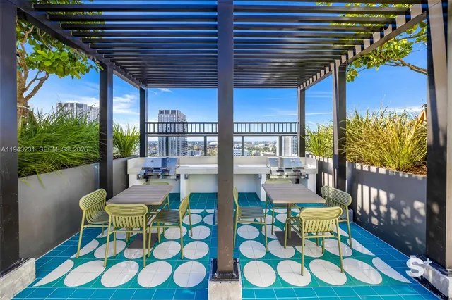 a view of an outdoor sitting area