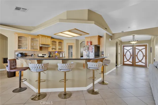 a view of a livingroom with furniture and window