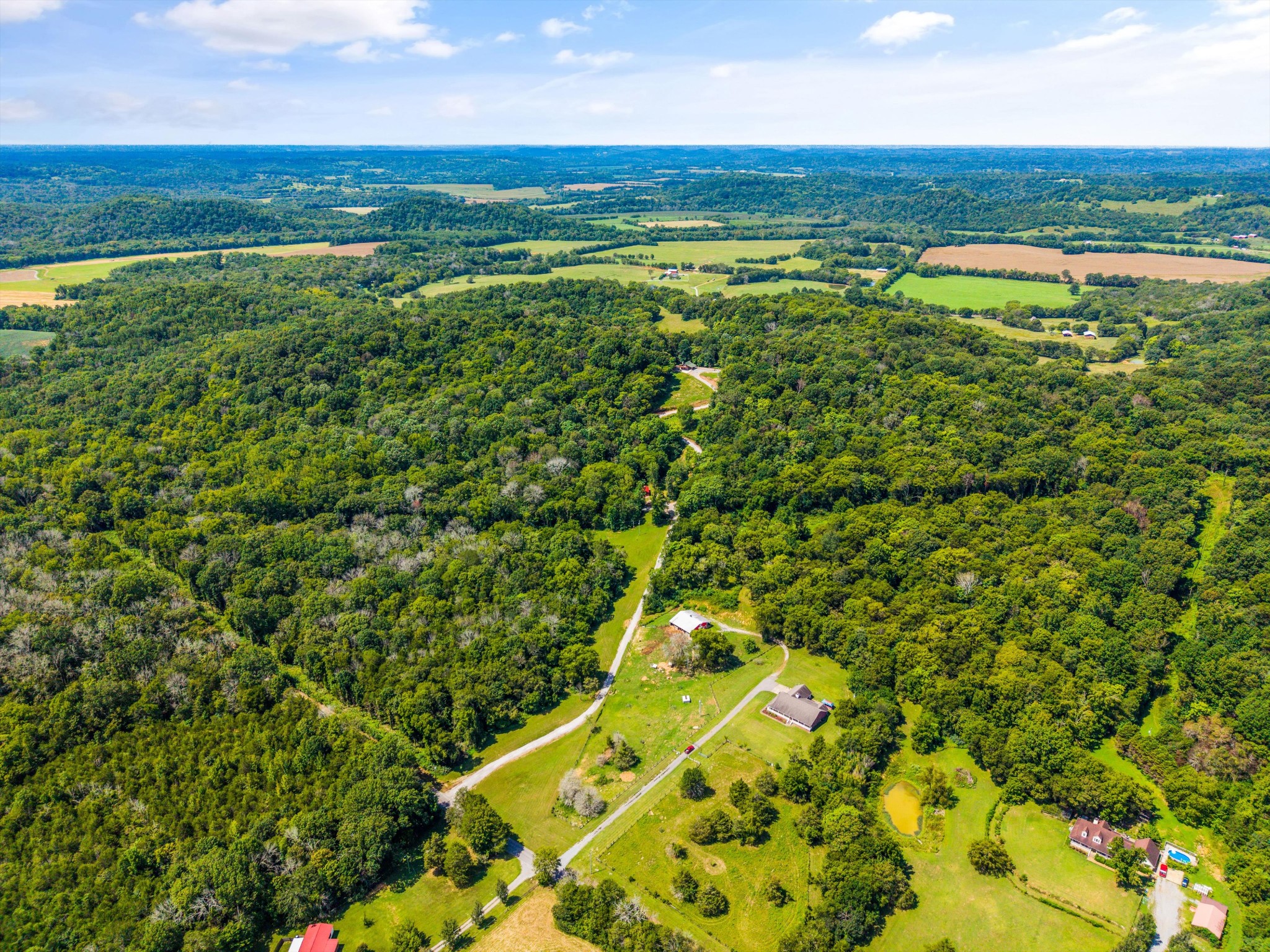 195 Curtis Road Fayetteville, TN 37334 - Photo 32 of 45 an aerial view of residential houses with outdoor space and trees