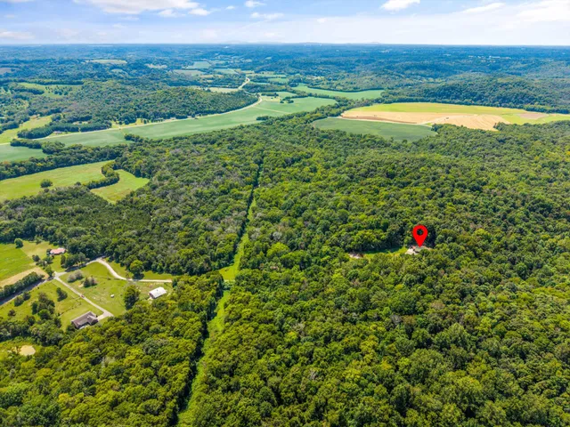 a view of a field with an ocean view