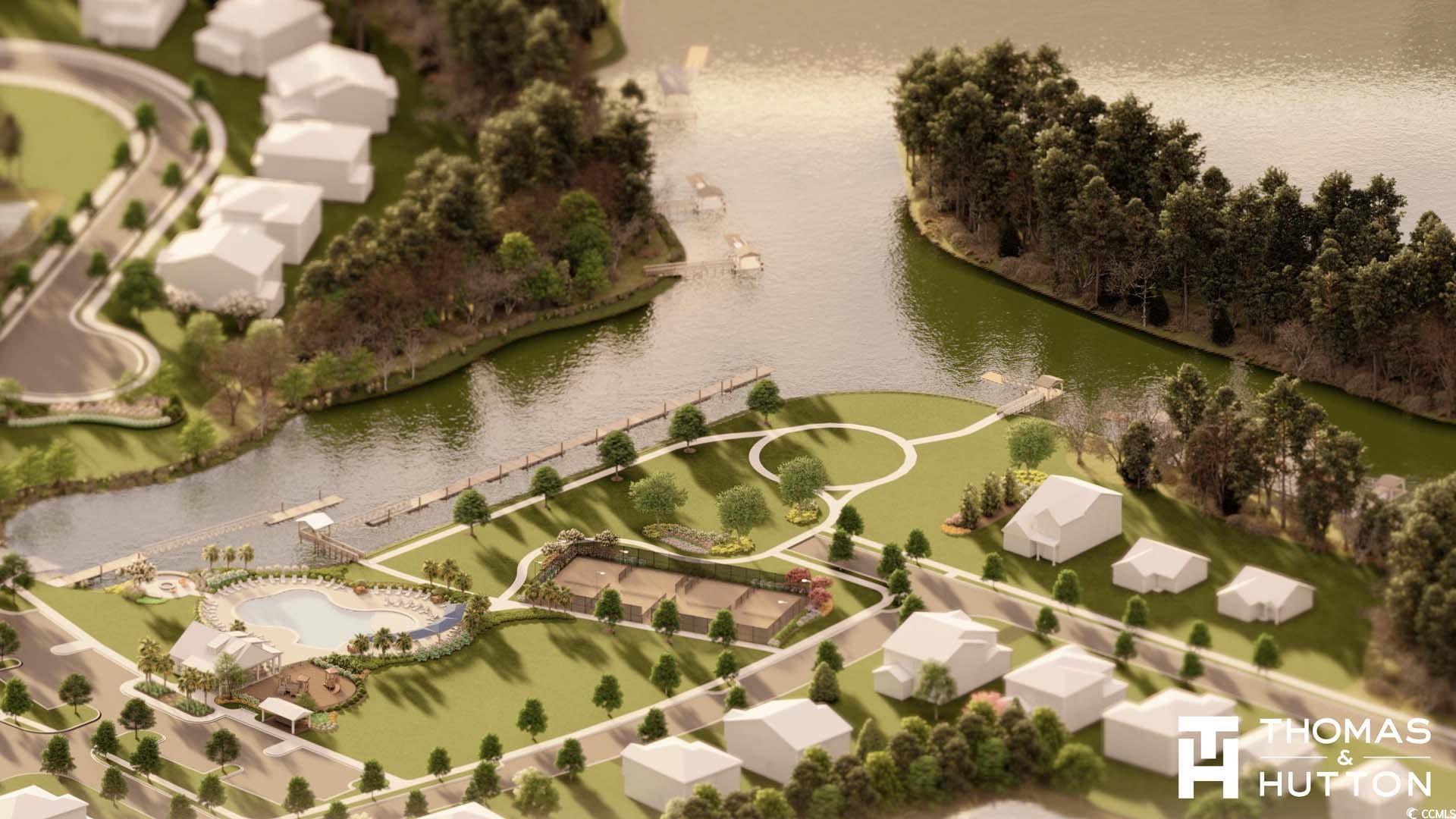 1514 Winding Crk Way Myrtle Beach, SC 29588 - Photo 15 of 20 Aerial view of property and surrounding area featuring a large body of water