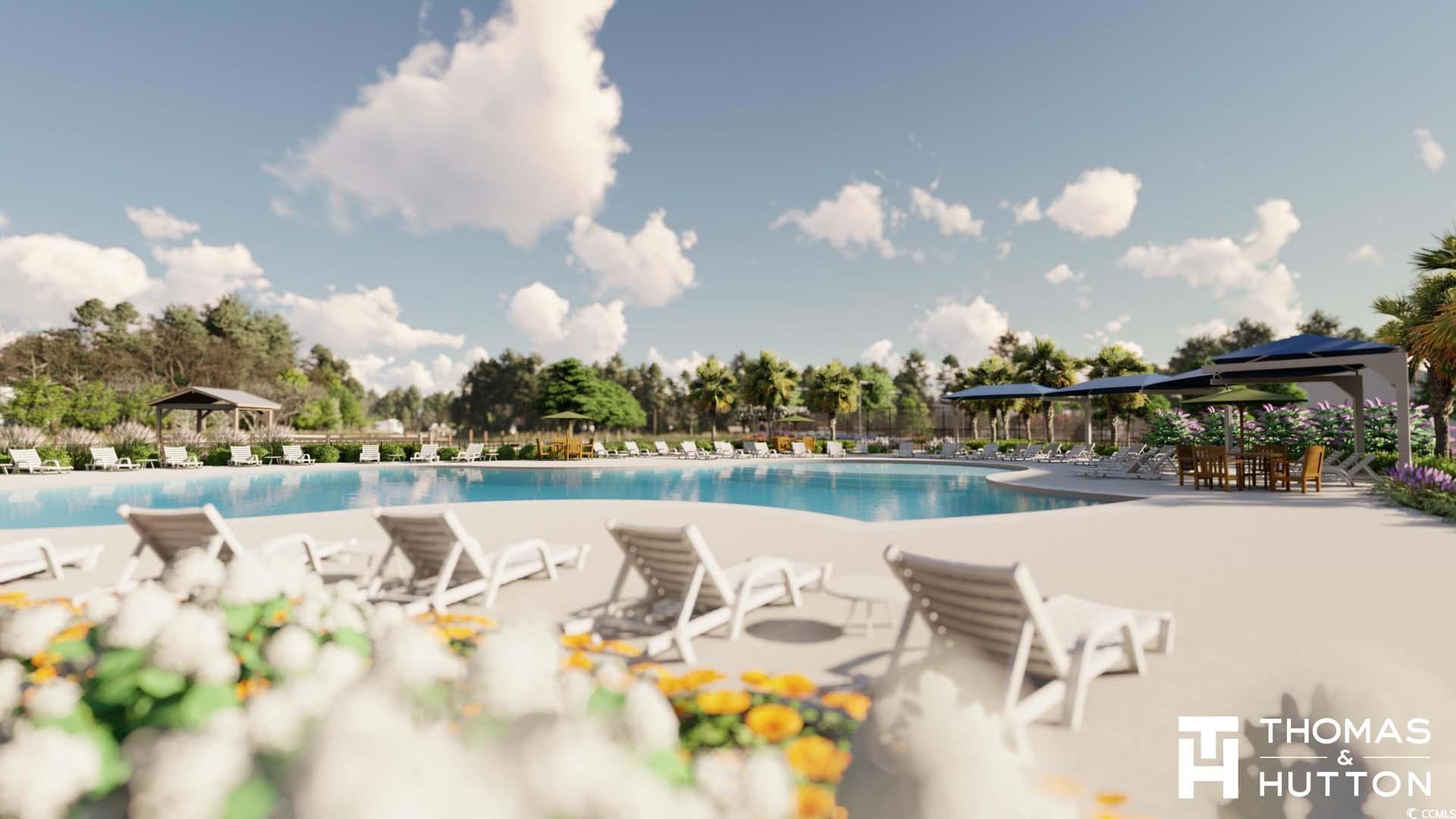 1514 Winding Crk Way Myrtle Beach, SC 29588 - Photo 17 of 20 Community pool with a patio area and a gazebo