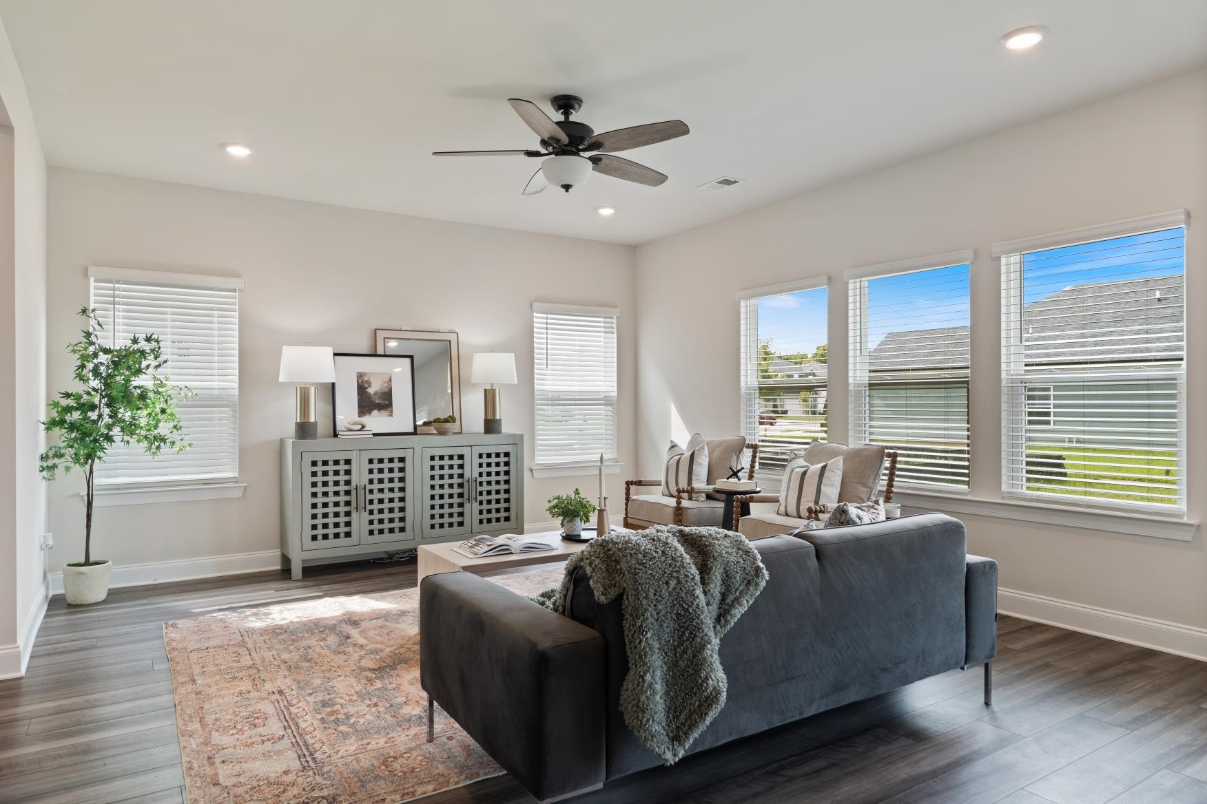 3706 Mathewson Way Murfreesboro, TN 37128 - Photo 22 of 59 a living room with furniture floor to ceiling window and wooden floor