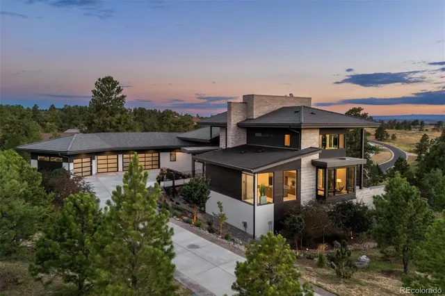 an aerial view of a house