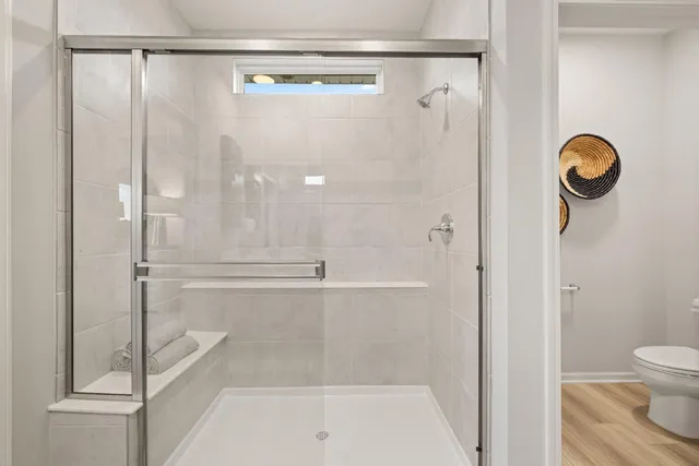 a bathroom with a shower