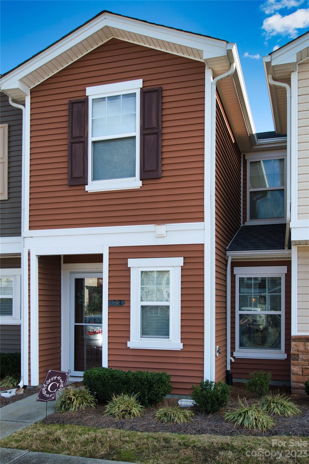 a front view of a house